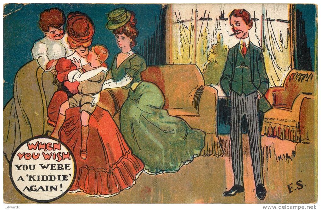 When You Wish You Were A Kiddie F S Comic Series Postcard Posted 1908 Stamp - Fumetti