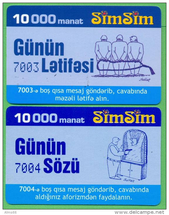 Azerbaijan GSM Prepaid - Azercell SIMSIM 2x 10000 Manat /like UNC / Old - Azerbaïjan