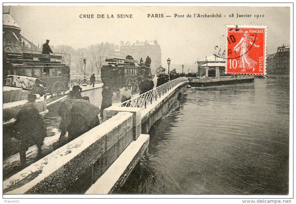 75. Paris. Pont De L'archevêché - Paris Flood, 1910