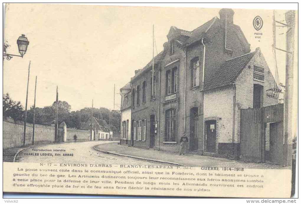 CPA Blangy Les Arras La Poste Guerre 1914 - Saint Laurent Blangy