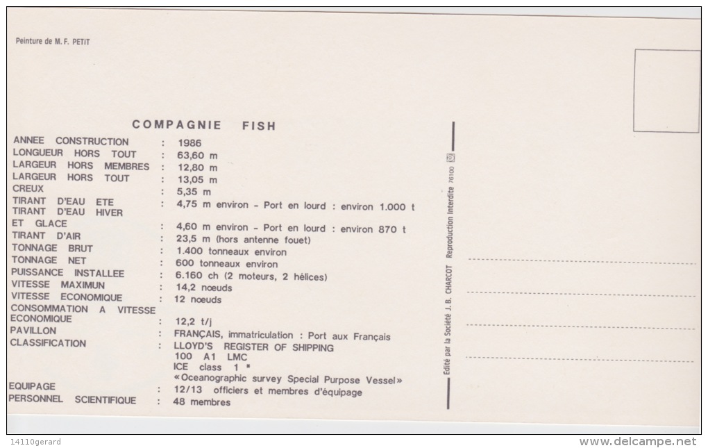 PLIS ANTARCTIQUE   F-I-S-H L'ASTROLABE  LE HAVRE 2-5-1990 (SIGNÉ DE L'ARTISTE) - Covers & Documents