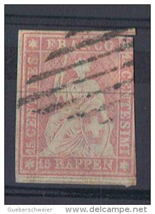 CH-5 - SUISSE N° 28b Helvétia Non-dentelée - Used Stamps