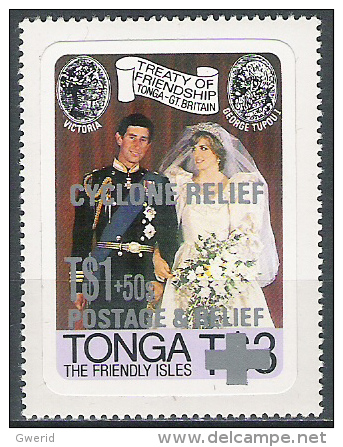 Tonga  N° YVERT 502 Surchargé ( Cyclone Relief )  NEUF ** - Tonga (1970-...)