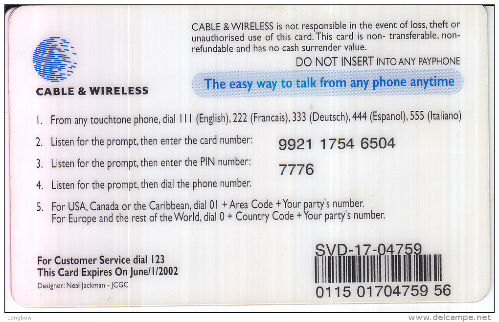 ST.VINCENT & THE GRENADINES - P12 - Pre-paid EC$15 - St. Vincent & The Grenadines