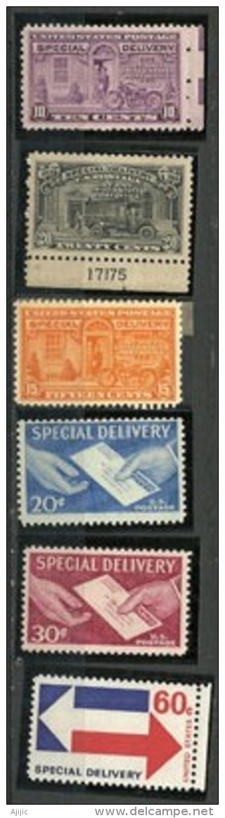 Special Delivery (timbres Lettres Exprès) Nr 11-12-13-16/17-19.  Neufs **, Côte 69.50 € - Special Delivery, Registration & Certified
