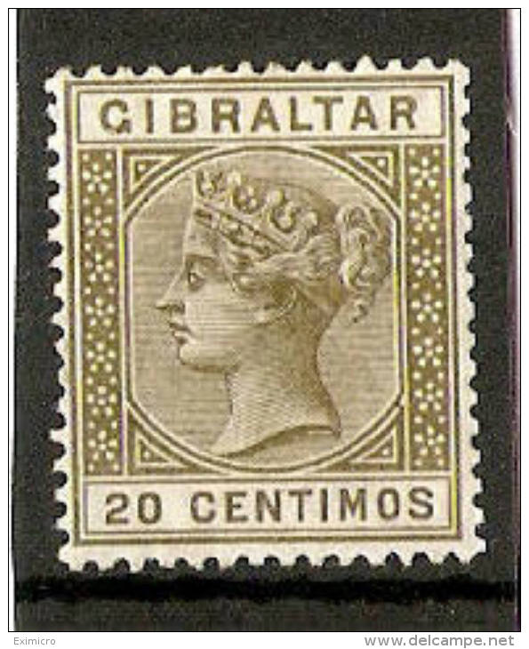 GIBRALTAR 1889 - 1896 20c SG 25 MOUNTED MINT Cat £15 - Gibraltar