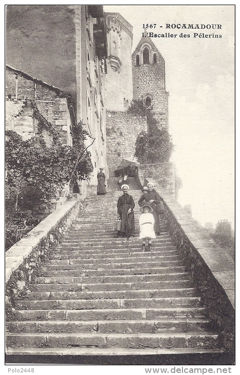 Cpa - Rocamadour - L'escalier Des Pélerins ( En L'état ) - Rocamadour