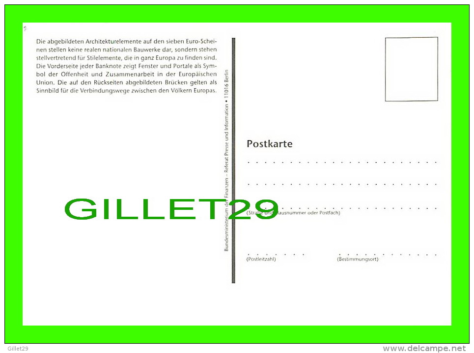 MONNAIES REPRÉSENTATION - 5 EURO - DIE EURO-BANKNOTEN - ALLEMAGNE, 1997 - - Coins (pictures)