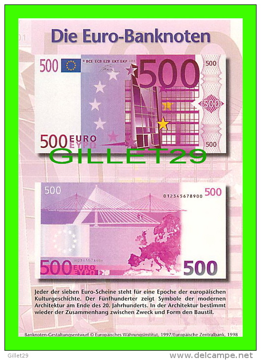 MONNAIES REPRÉSENTATION - 500 EURO - DIE EURO-BANKNOTEN - ALLEMAGNE, 1997 - - Monnaies (représentations)