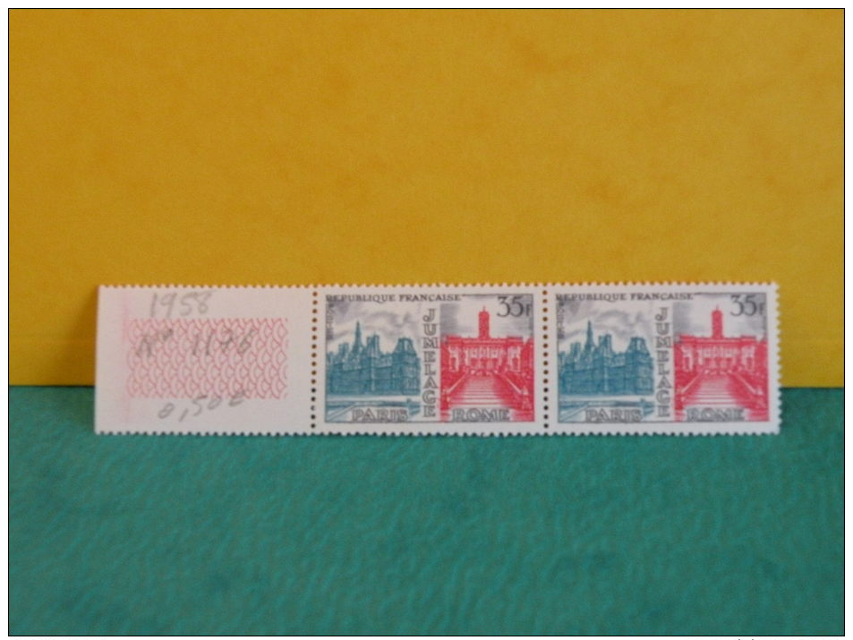 N°1176 Y&T 1958 Neuf Sans Charnières - Coté 1 € (2014) Paris / Rome - Ungebraucht