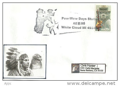 USA.Pow-Wow (Fête Indienne) A White Cloud . Michigan.  Enveloppe Souvenir - American Indians