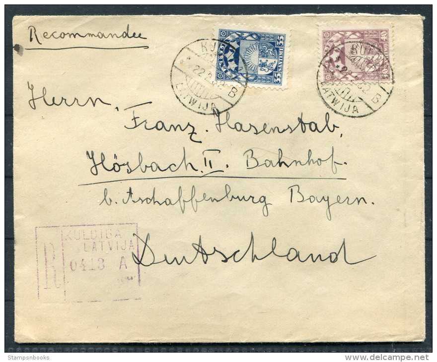 1932 Latvia Registered Cover Kuldiga - Hosbach, Germany - Latvia