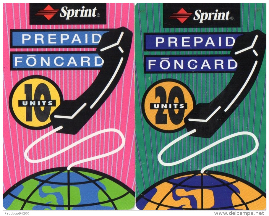 CARTES PREPAYEES   ETATS-UNIS 10/20 Units  SPRINT  (lot De 2)  ***** - Sprint