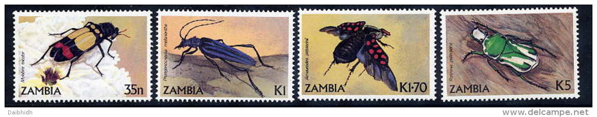 ZAMBIA 1986 Beetles  Set Of 4 Values MNH / **.. SG 449-52 - Zambia (1965-...)