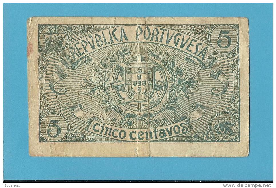 CÉDULA De 5 CENTAVOS - SÉRIE DE - ND - Pick 98 - CASA DA MOEDA - PORTUGAL - EMERGENCY PAPER MONEY - NOTGELD - Portugal