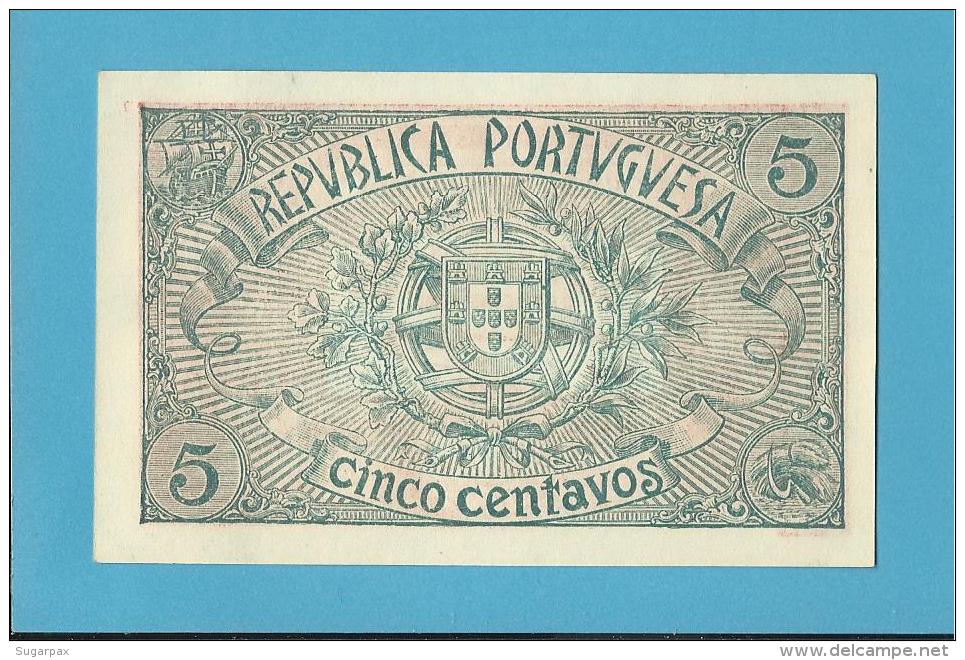CÉDULA De 5 CENTAVOS - SÉRIE DN - UNC. - Pick 98 - CASA DA MOEDA - PORTUGAL - EMERGENCY PAPER MONEY - NOTGELD - Portugal