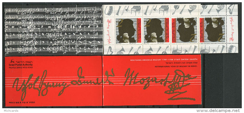 ISRAEL 1991 - Carnet Wolfgang Amadeus Mozart (Musique) Neuf ** Sans Charniere (Yvert C 1148) - Booklets