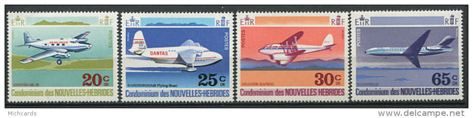 NOUVELLES HEBRIDES 1972 - Avion Hidravion Caravelle - Neuf ** Sans Charniere (Yvert 318/21) - Ongebruikt