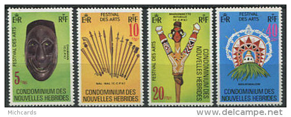 NOUVELLES HEBRIDES 1979 - Masque Marionette Coiffure Masse - Neuf ** Sans Charniere (Yvert 559/62) - Ongebruikt