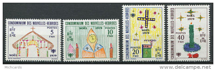 NOUVELLES HEBRIDES 1979 - Noel Dessins D Enfants - Neuf ** Sans Charniere (Yvert 567/70) - Ongebruikt