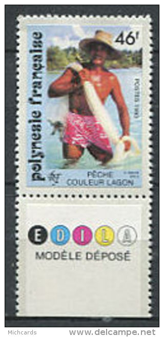 POLYNESIE 1993 - Pecheur A L Epervier - Neuf ** Adhesif (Yvert 426) - Neufs