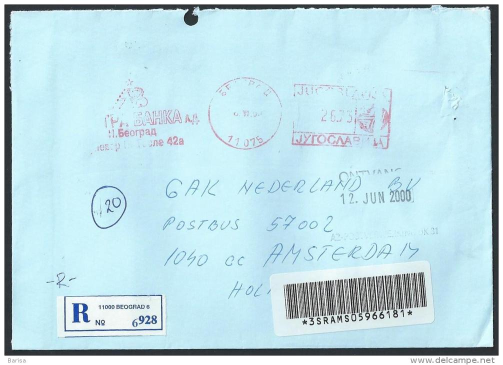 Yugoslavia: Registered Cover With Meter Cancel, Beograd 06-06-2000 - Cartas & Documentos