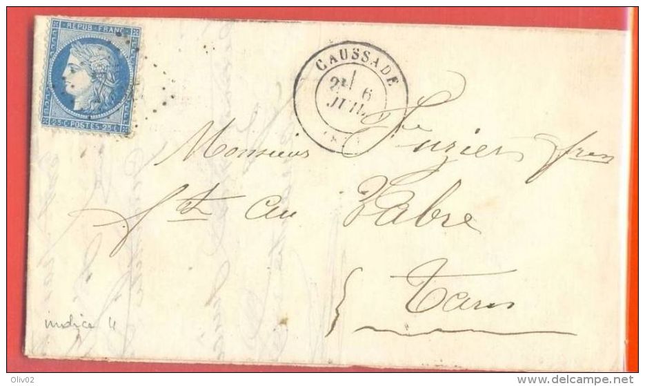 Tarn Et Garonne - Caussade Pour Vabre (Tarn) - GC + CàD Type 17 - 1849-1876: Classic Period