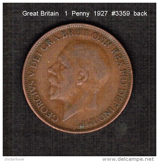 GREAT BRITAIN    1  PENNY   1927  (KM # 838) - D. 1 Penny
