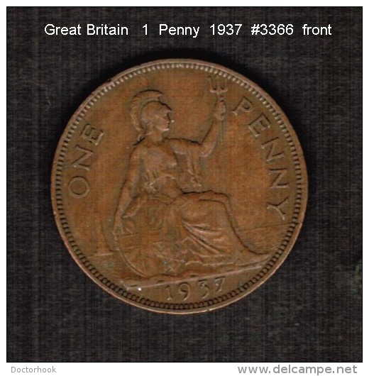 GREAT BRITAIN    1  PENNY   1937  (KM # 845) - D. 1 Penny