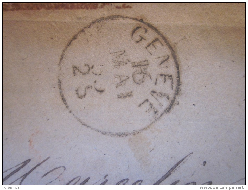 16 Mai 1855 Lettre (mignonnette) De Genève Suisse Helvetia Cachet Privé Bleu Marcellin Aimé Pr  Poste Restante à Bulle - Lettres & Documents