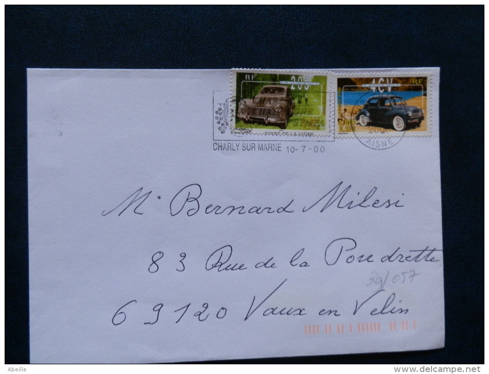 39/057    LETTRE  FRANCE - Autos