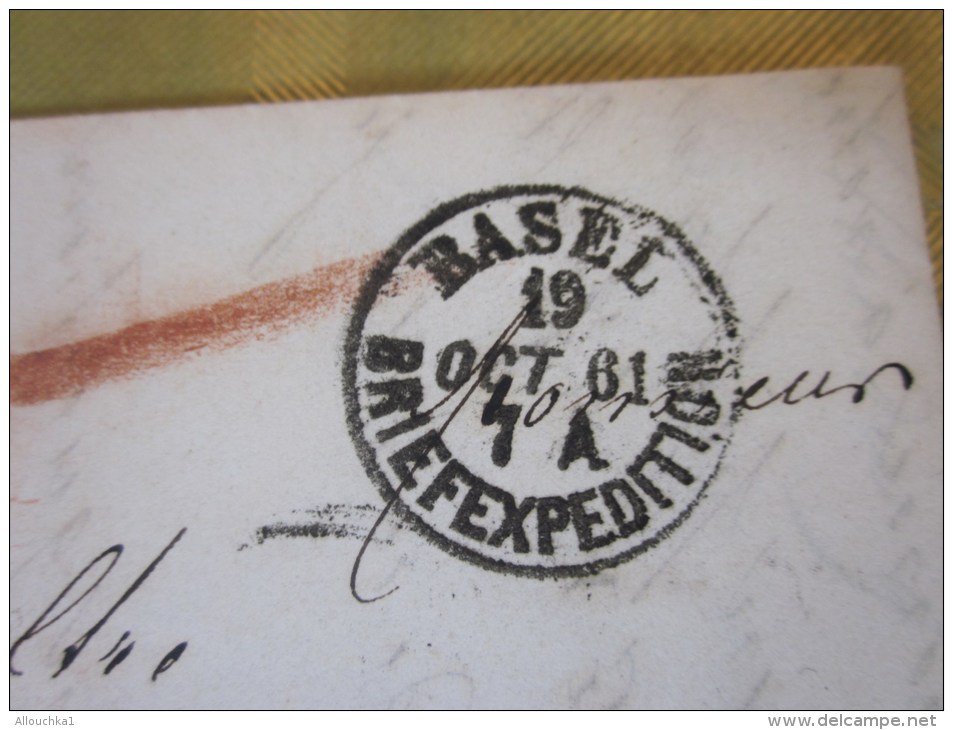 19 Octobre 1861 Lettre (mignonnette) + Courrier De Basel Brief ExpéditionSuisse Helvetia-pour Avenche (Taxe ) - 1843-1852 Timbres Cantonaux Et  Fédéraux