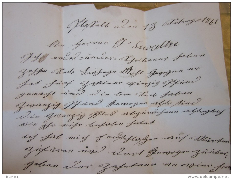 14/12/1861 Lettre (mignonnette) + Courrier Fribourg Suisse Helvetia-Pr Lamineur à Avenches (Taxe)+ cachet de cire