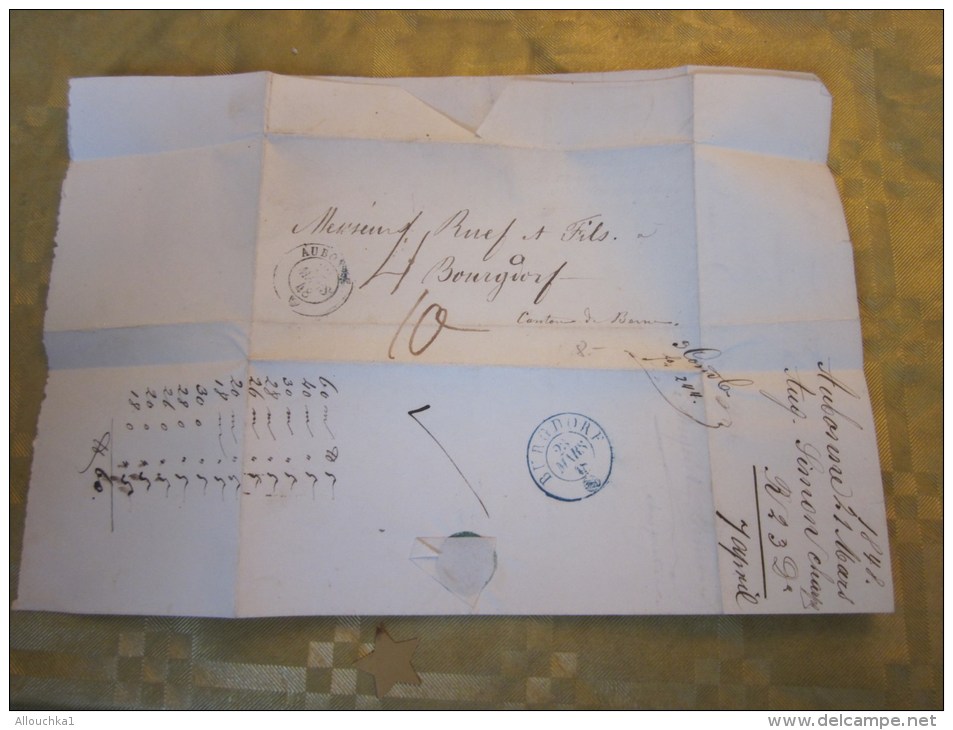 23 Décembre 1848 Lettre (mignonnette)+Courrier  AUBONNE  Suisse Helvetia-Pr Bourgdorf Canton De Berne (Taxe) - 1843-1852 Federale & Kantonnale Postzegels