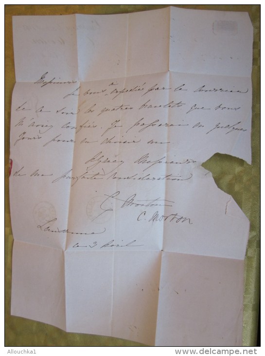 3 Avril 1845 Lettre (mignonnette)+Courrier De Lausanne  Suisse Helvetia-Pr Genève Cachet CAD Rouge(Taxe)+ Cachet De Cire - 1843-1852 Poste Federali E Cantonali