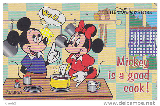 Télécarte Japon  / 110-181556 - DISNEY STORE - MICKEY & MINNIE Cuisine Cooking - Japan Phonecard Telefonkarte - Disney