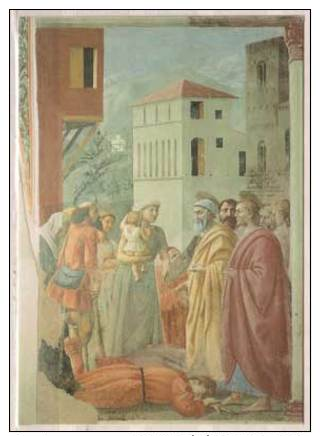 Firenze , Chiesa Del Carmine , Cappella Brancacci - Masaccio , San Pietro Distribuisce L'elemosina - Kirchen U. Kathedralen