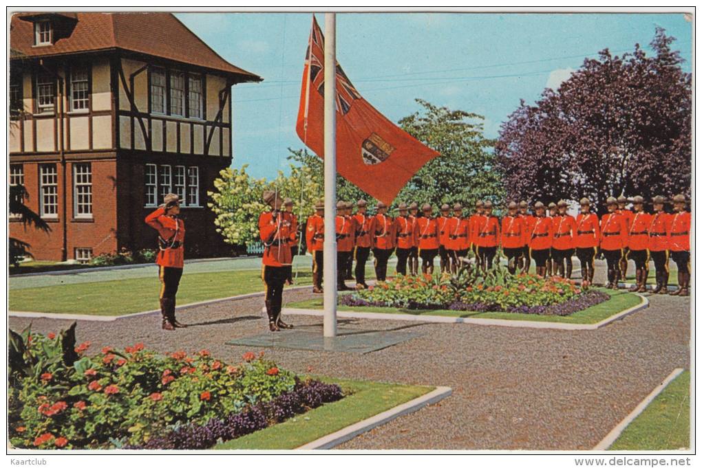 A Troop Of ROYAL CANADIAN MOUNTED POLICE Attending The Traditional Raising Of The Flag  - Canada - Police - Politie-Rijkswacht