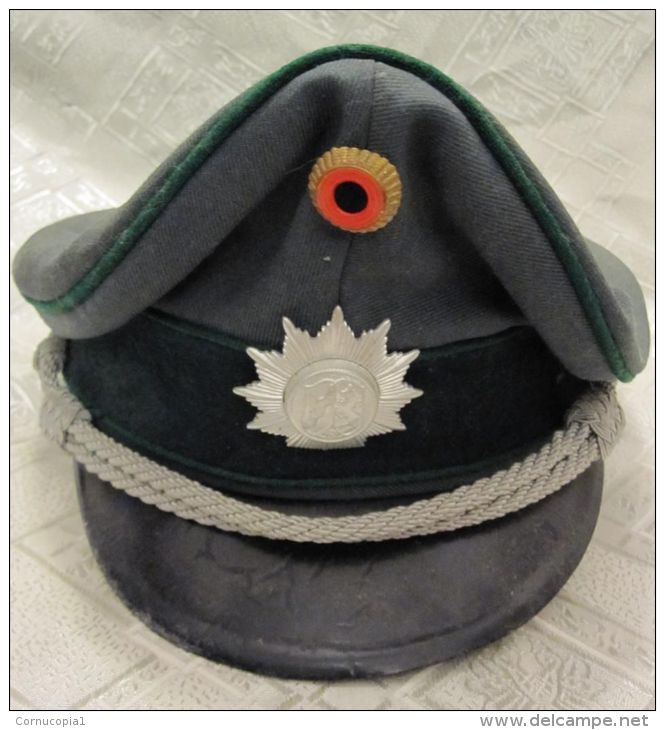 VINTAGE GERMANY NORDHEIN WESTFALEN STATE POLICE PEAKED CAP OBSOLETE SZ 56 1/2 - Police & Gendarmerie