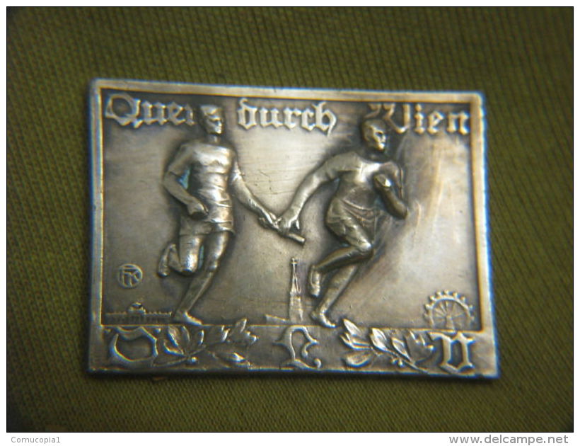 1929 QUER DURCH WIEN Sport Brass Medal Austria - Atletiek