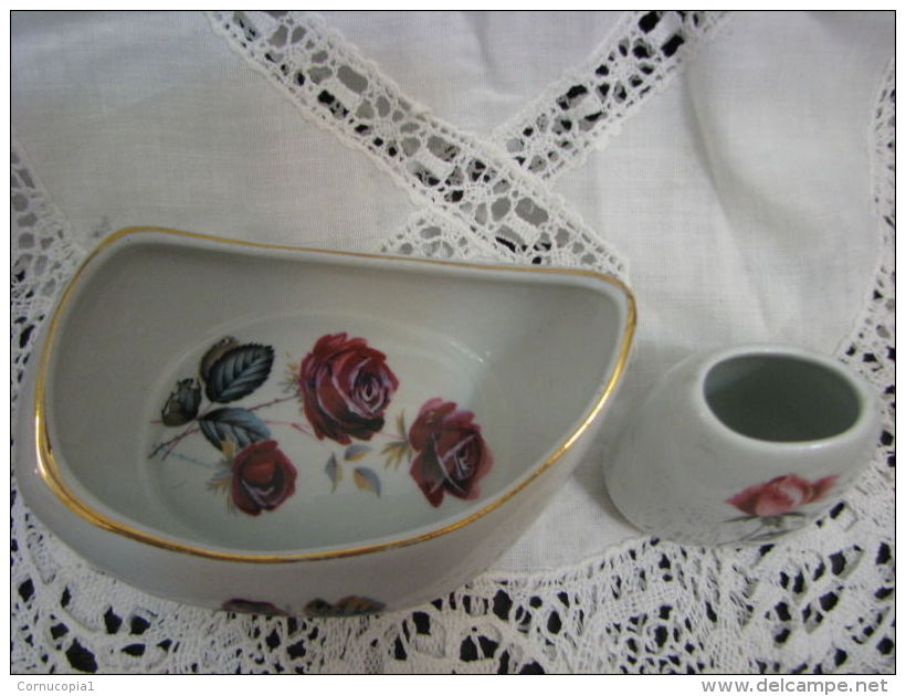 1950´s ROSES By ARTIS Art Pottery Dish, Israel + Bonus - Other & Unclassified