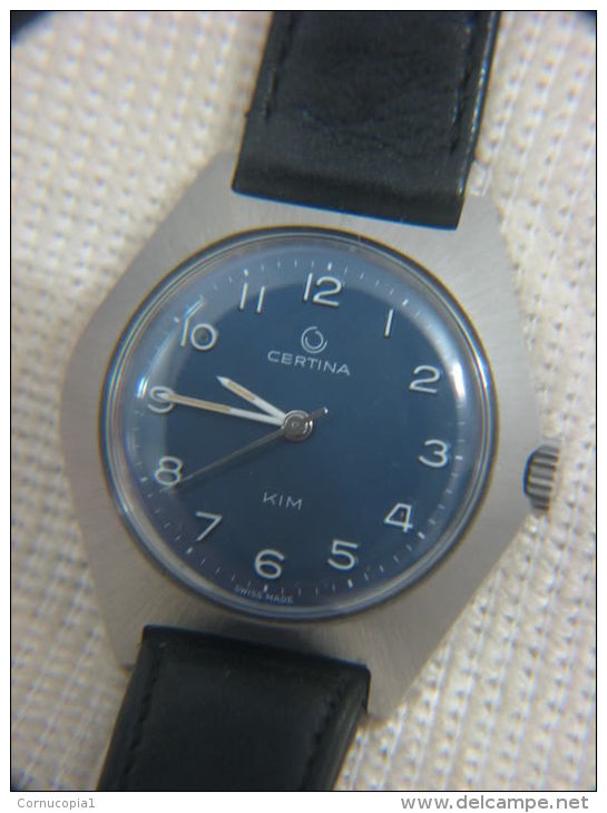 Vintage 1960´s CERTINA KIM Mechanical Gent´s Watch Blue Dial ~ All Original - Antike Uhren