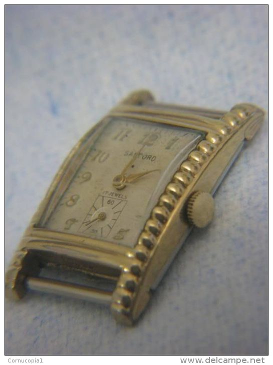 Vintage Art Deco Sanford 10K Gold Plated Watch - Horloge: Antiek