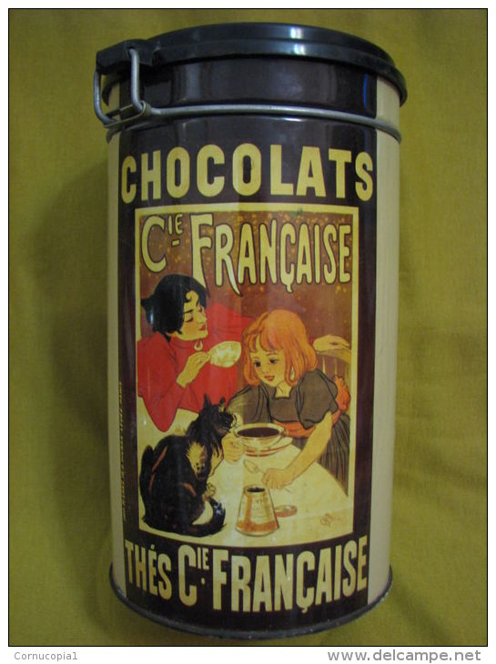 Vintage Chocolats Cie. Francaise Tin Box 7.5\ - Etains