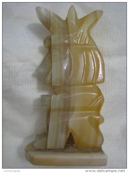 Vintage Mexican Warrior Carved Onyx Figurine 6.7\" Tall - Otros & Sin Clasificación