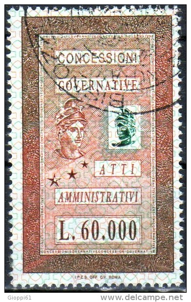 Concessioni Governative L. 60.000 - Revenue Stamps
