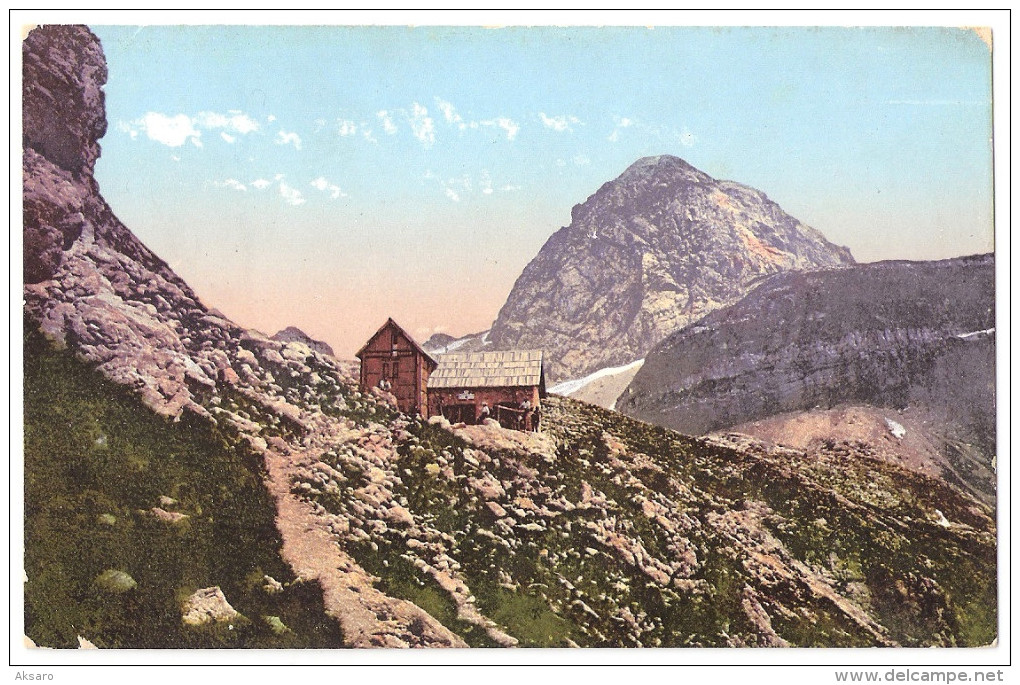 Manhart-Hütte (Mangart) = Ko&#269;a Na Mangrtskem Sedlu, 1909 - Slovénie