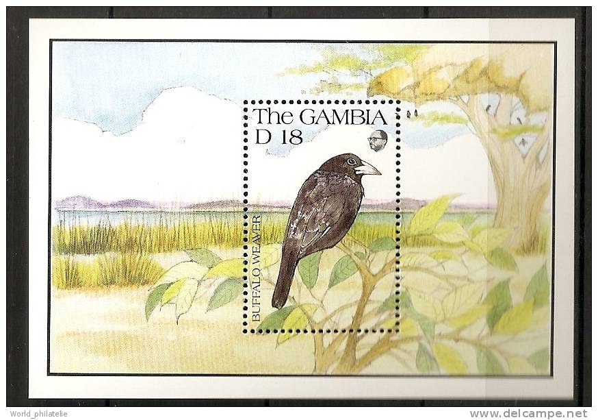 Gambie Gambia 1989 N° BF 142 ** Faune, Oiseau, Buffalo Weaver, Tisserin Noir - Gambia (1965-...)