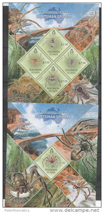 SOLOMON ISLANDS,MNH, 2013,AUSTRALIAN FAUNA, SPIDERS, SHEETLET+ S/SHEET, - Spinnen