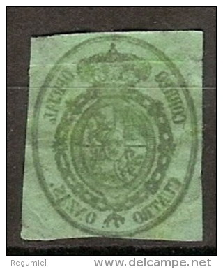 España U 0037ic (o) Escudo. 1855. Foto Exacta. Calcado Al Reverso - Gebraucht